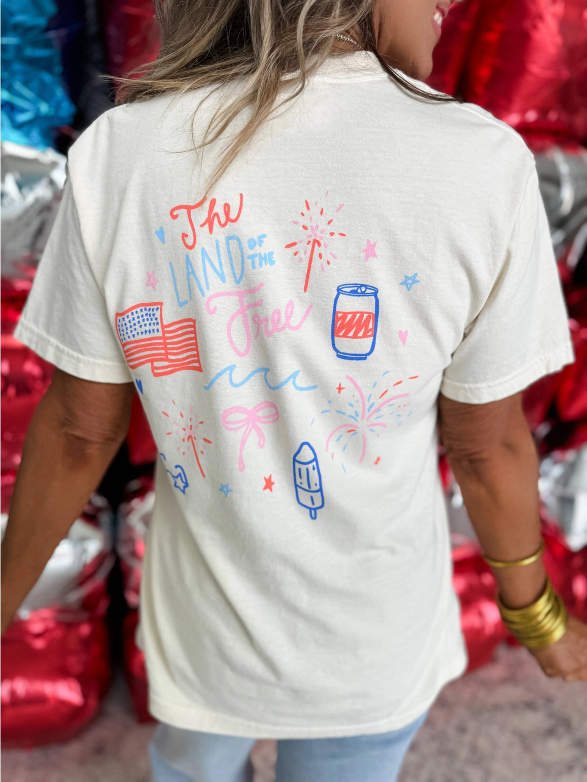 Land of the Free Doodle Tee