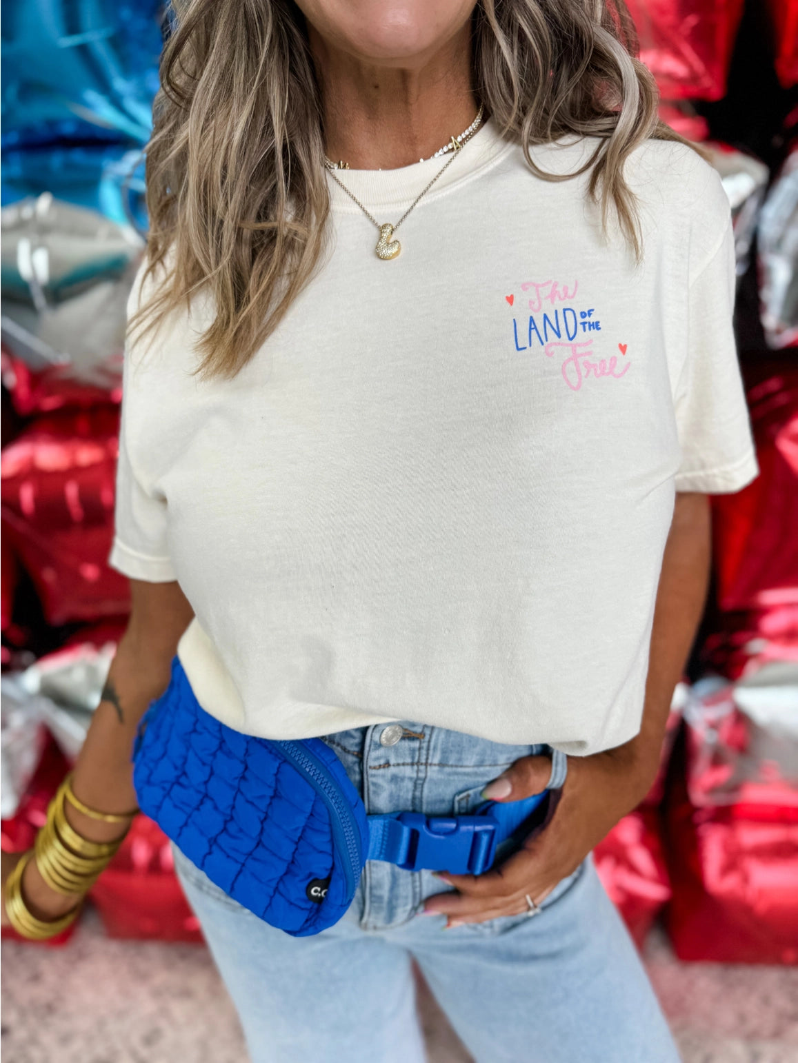 Land of the Free Doodle Tee